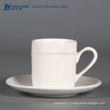 Pure White Enrique High Quality Bone Chine Coffee Cup, Custom Coffee Cup et jeu de soucoupe